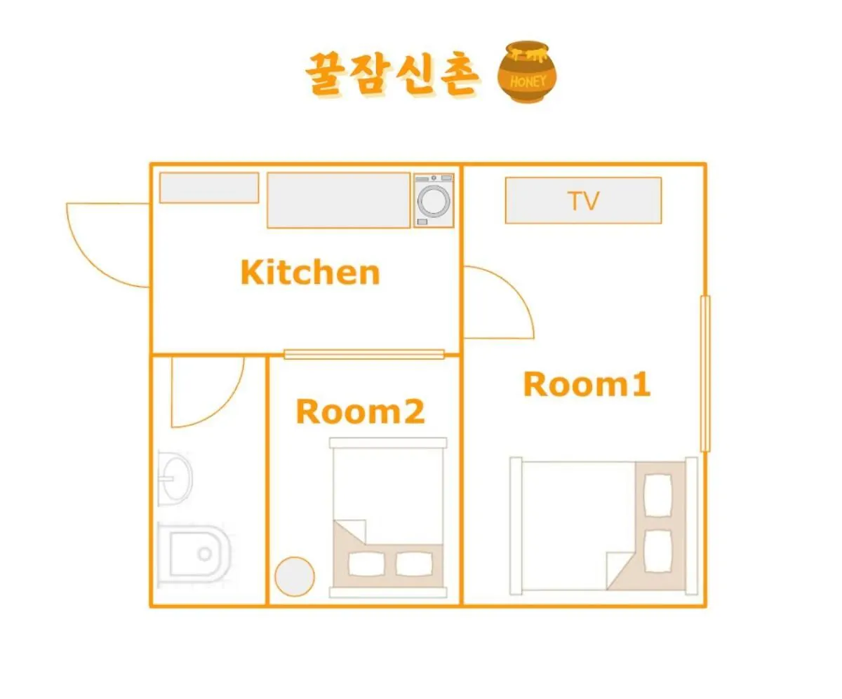 Honey Sleep Shinchon, 2Br Up To 4 People At Shinchon Apartment Seoul